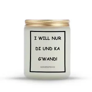 „I WILL NUR DI UND KA G’WAND!“